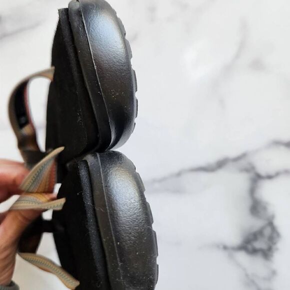 Teva voya flip lightweight kids size 4.5 sandal pastel stripe rainbow - Picture 4 of 7